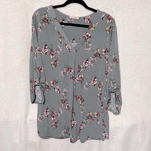 Women’s sage green floral top